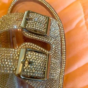 Rhinestone embellished Soda sandals